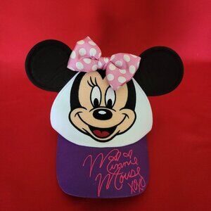 Disney Parks Minnie Mouse Ears Bow Pink Purple Visor Kids Youth